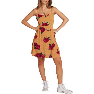 Volcom How Daisy Do It Tie Back Sundress, Yellow