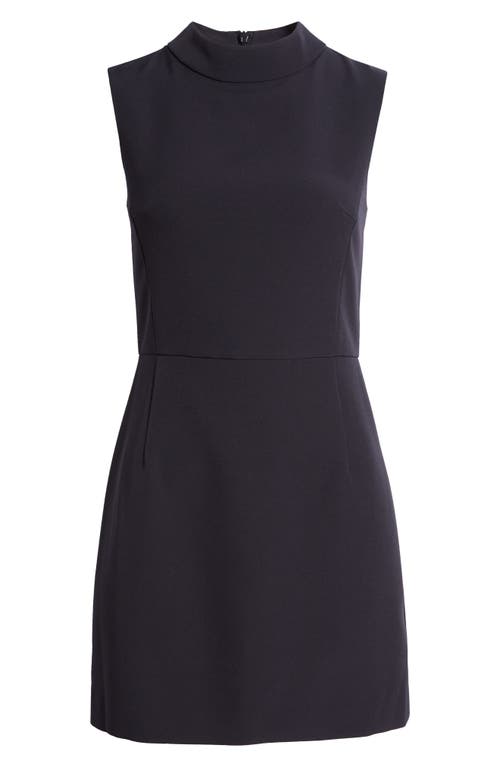 French Connection Echo Sleeveless Mock Neck Dress In Navy