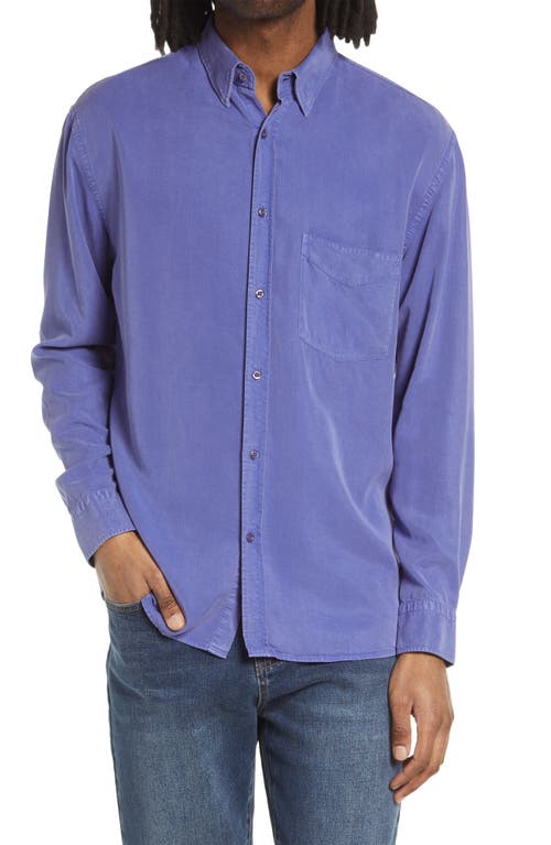 AMENDI Gabriel Tencel® Lyocell Button-Up Shirt in Purple