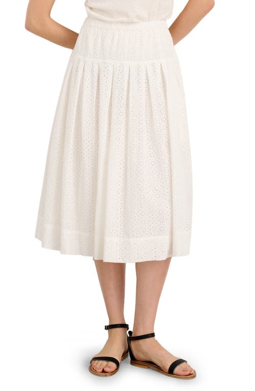 Alex Mill Jane Cotton Eyelet Midi Skirt in White