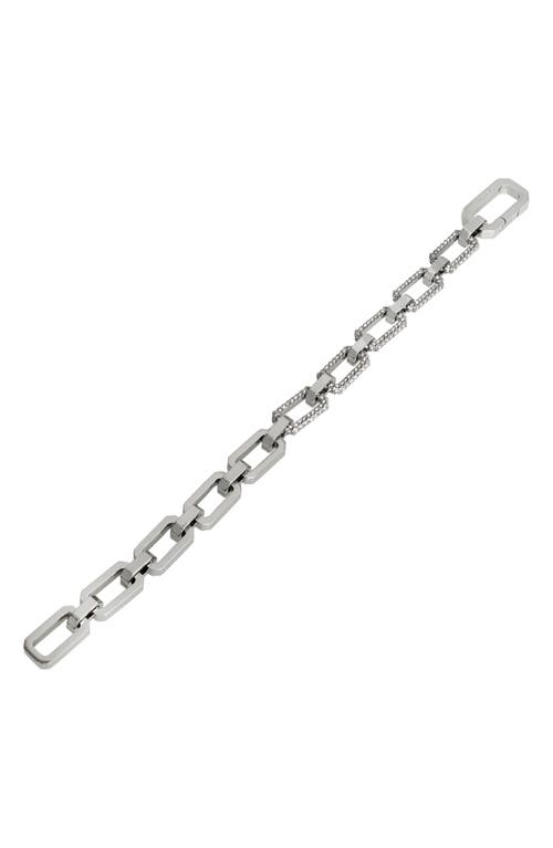 Allsaints Pave Geometric Link Bracelet In Rhodium Plated In Rhodium