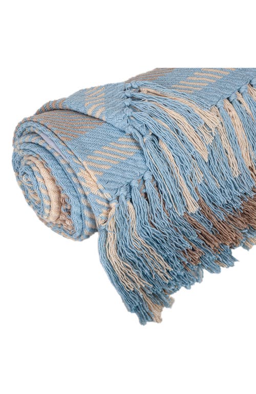 Parkland Collection Sugilite Stripe Fringe Trim Throw Blanket In Plaid Multi