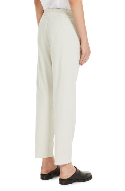 Shop Max Mara Leisure Terreno Drawstring Stretch Cotton Ankle Pants In Pearl Grey