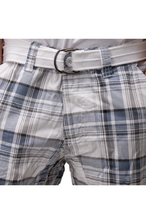 X-ray Xray Belted Cargo Shorts In Plaid Blue/white