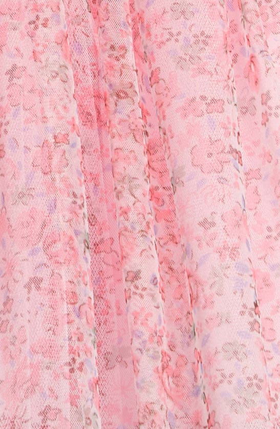 Shop Popatu Floral Print Tulle Dress In Pink