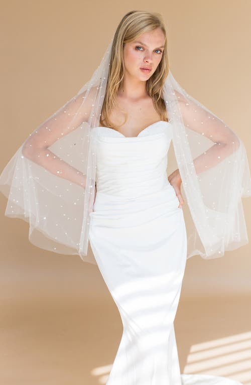 Shop Brides And Hairpins Brides & Hairpins Oona Fingertip Blusher Veil In Ivory