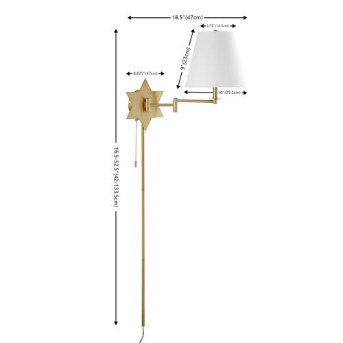 Jonathan Y David 1-light French Country Swing Arm Wall Sconce With Led, Usb Port, And Pull-chain In Gold Metallic