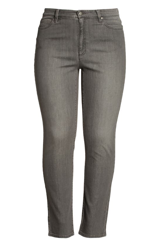 Eileen Fisher High Waist Organic Cotton Denim Jeans In Carbon