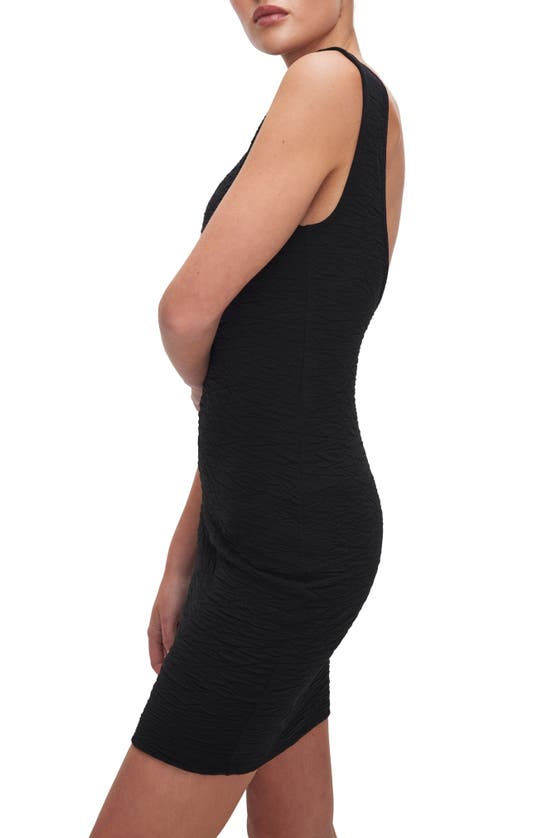 Shop Good American Scrunchie Scoop Back Body-con Minidress In Black001