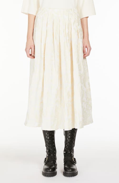 Shop Weekend Max Mara Anzio Floral Jacquard Cotton Midi Skirt In Ecru