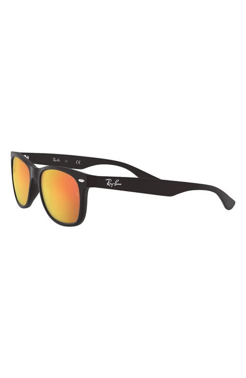 Ray Ban Ray-ban Junior 48mm Wayfarer Mirrored Sunglasses In Matte Black/red