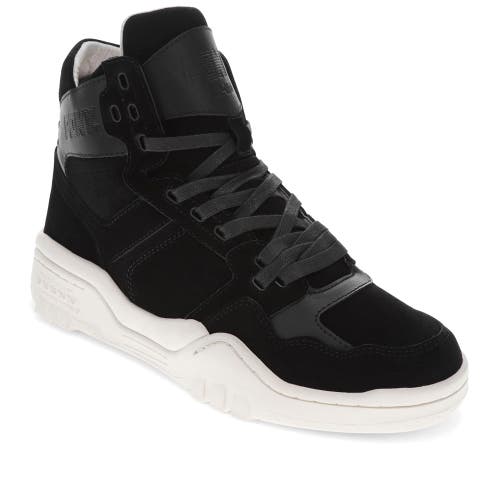 Pony Mens M110 Lux Genuine Leather And Suede Premium Lace Up Athletic Sneaker Shoe In Black/off White