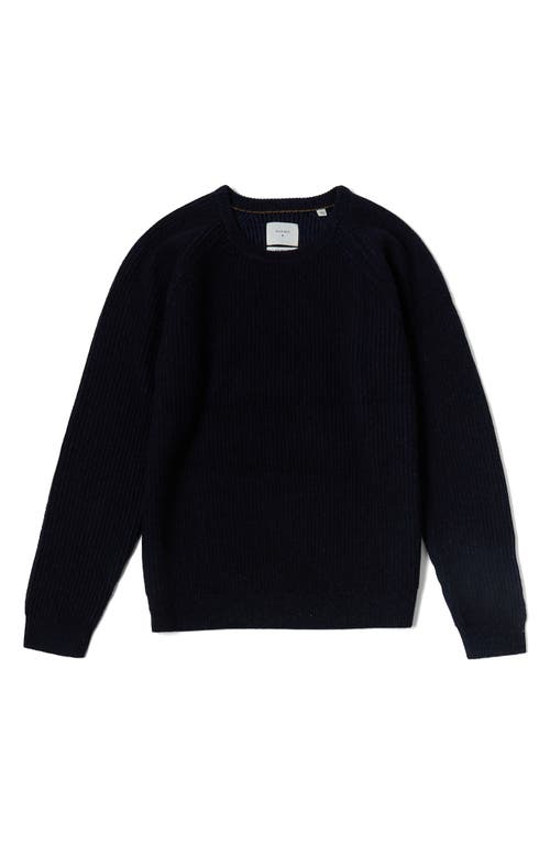 Billy Reid Fisherman Rib Crewneck Sweater In Navy