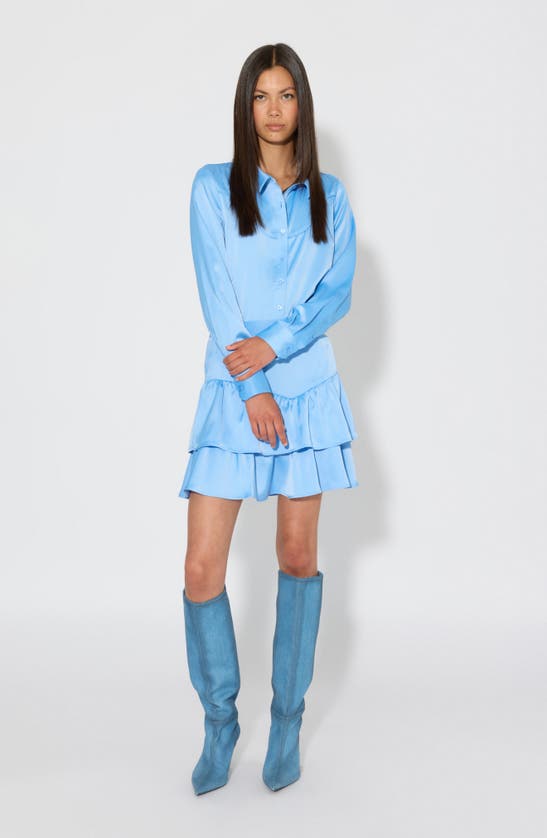 Shop Something New Piping Detail Button-up Shirt In Della Robbia Blue