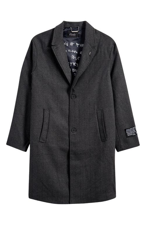 Ksubi Battery Herringbone Coat In Charcoal