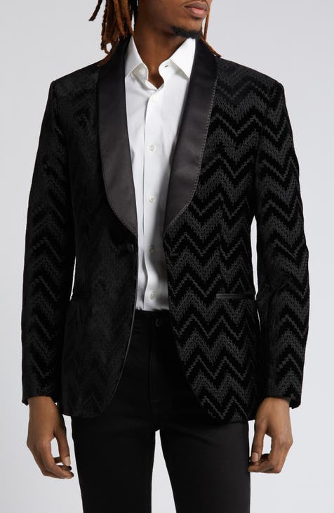 Fitted velvet jacket in black velvet