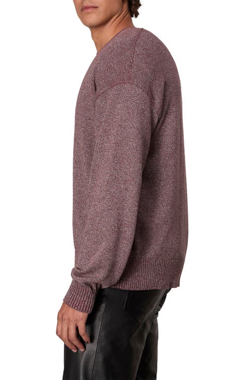 Shop Rag & Bone Dexter Marled Organic Cotton Sweater In Maroon Multi