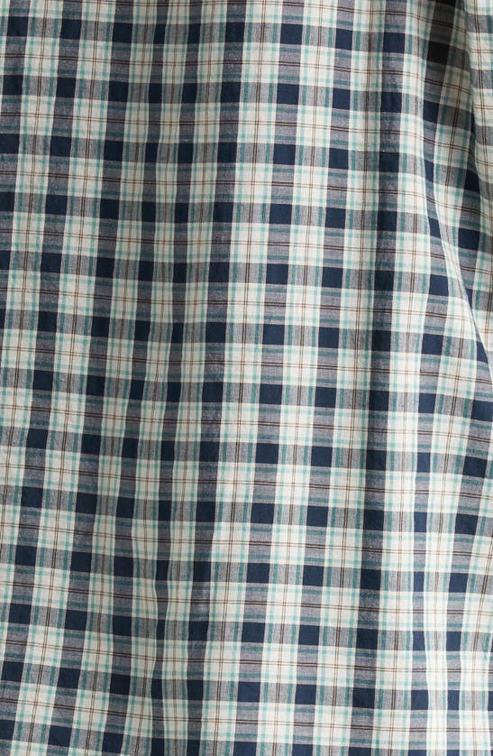 Shop Treasure & Bond Cotton Voile Button-up Shirt In Navy- Brown Chris Plaid
