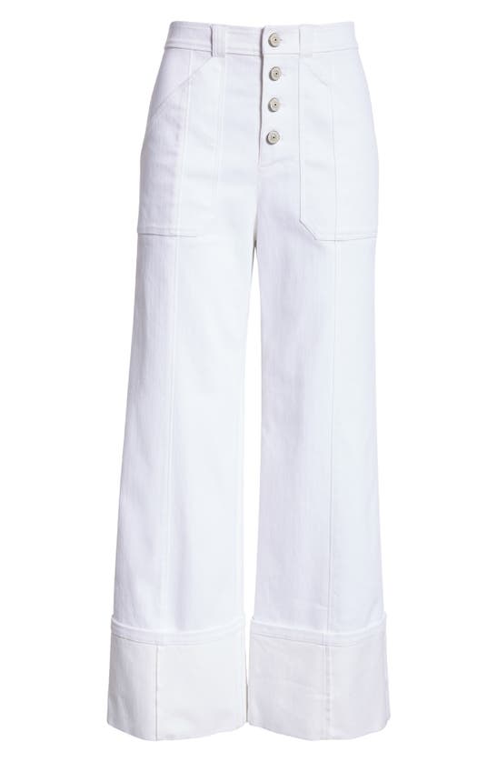 Shop Cinq À Sept Benji Wide Leg Jeans In White