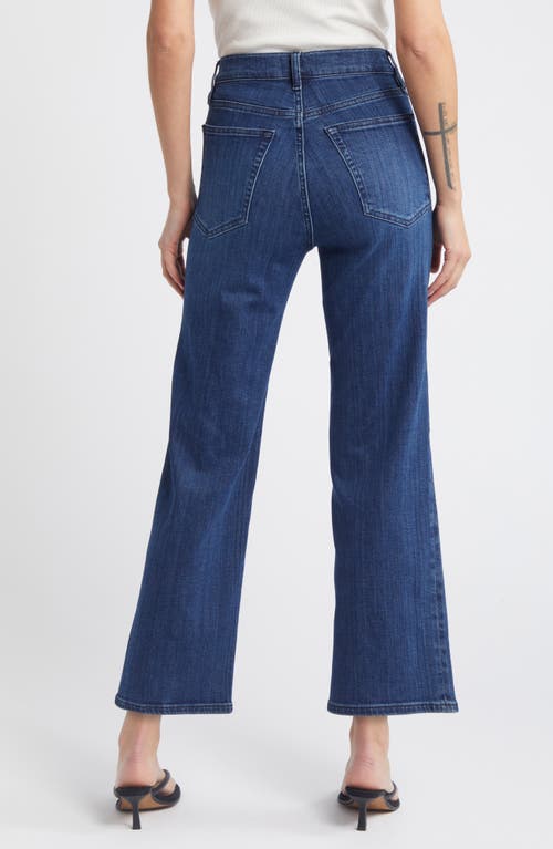 Frame Womens The Ruler Crop Five-pockets Straight-leg High-rise Stretch-denim Jeans Written In Thunderstorm