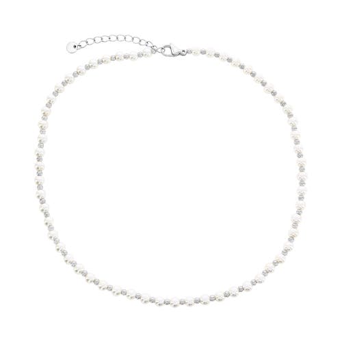 Donatello Gian Pearl Choker Necklace In Silver