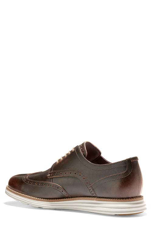 Shop Cole Haan Originalgrand Wingtip Derby In Ch Natural Tan/silver