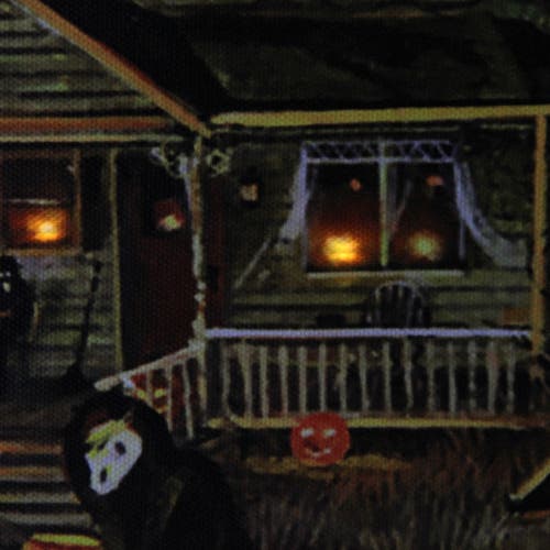 Northlight Led Lighted Haunted House Halloween Canvas Wall Art In Orange