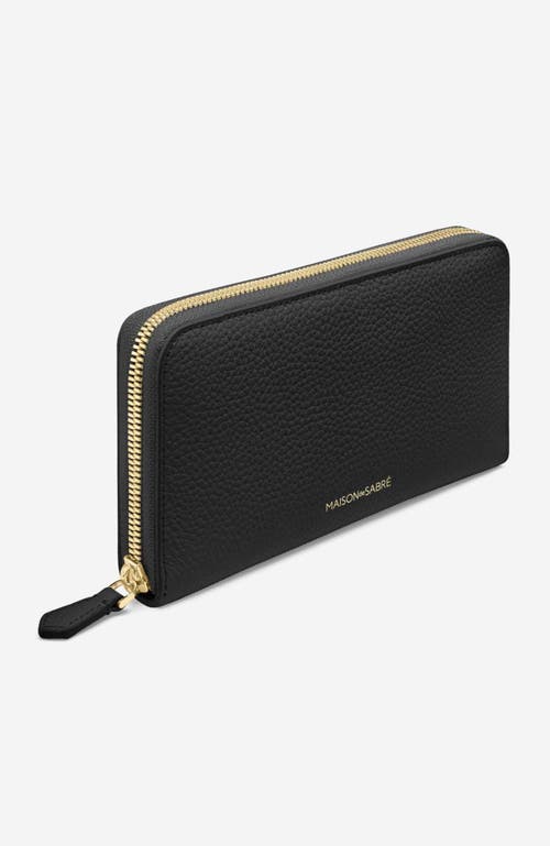 Maison De Sabre Maison De Sabré Long Leather Zip Wallet In Pomegranate Caviar