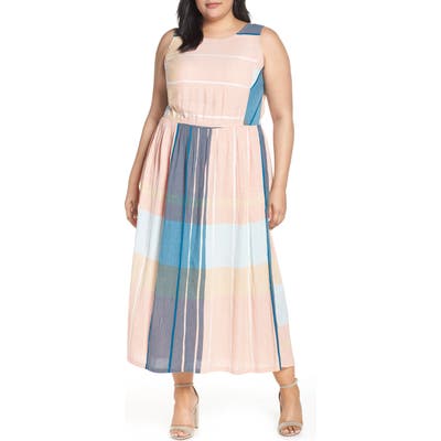 Plus Size Caslon Smocked Cotton Maxi Dress, Pink