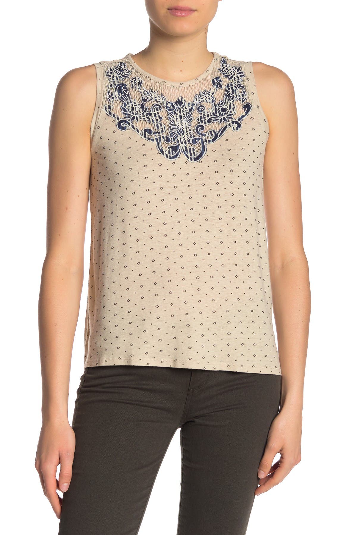 lucky brand applique tank