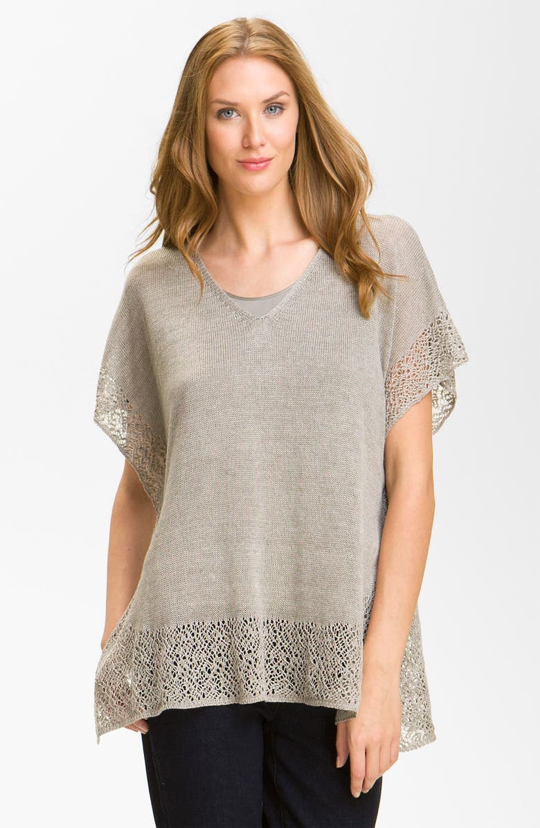 Eileen Fisher Lace Trim Jersey Tunic | Nordstrom