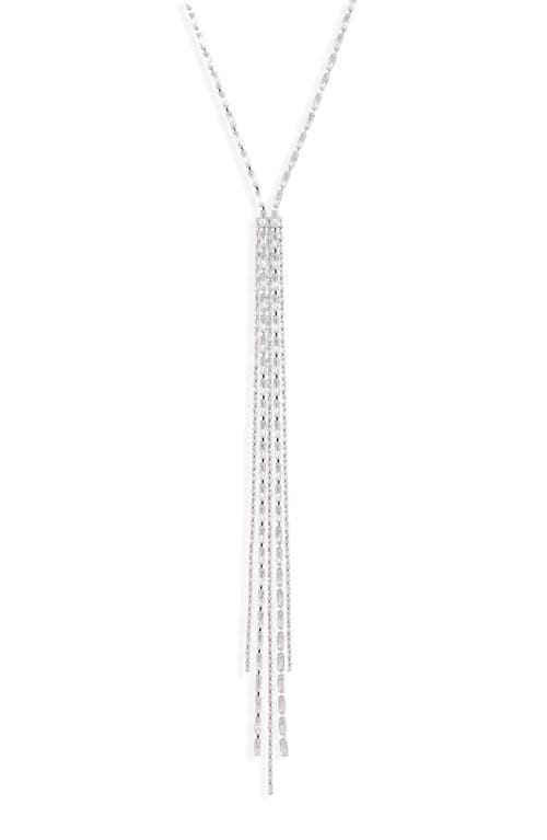 Shop Nordstrom Baguette Cubic Zirconia Fringe Y-necklace In Clear- Silver