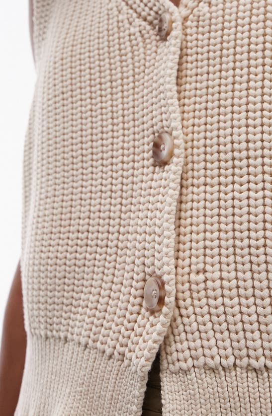 Shop Topshop Cotton Blend Sweater Vest In Stone