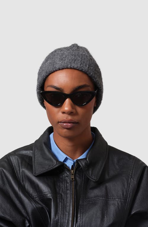 Hyer Goods Upcycled Alpaca Wool Chunky Rib Beanie In Charcoal