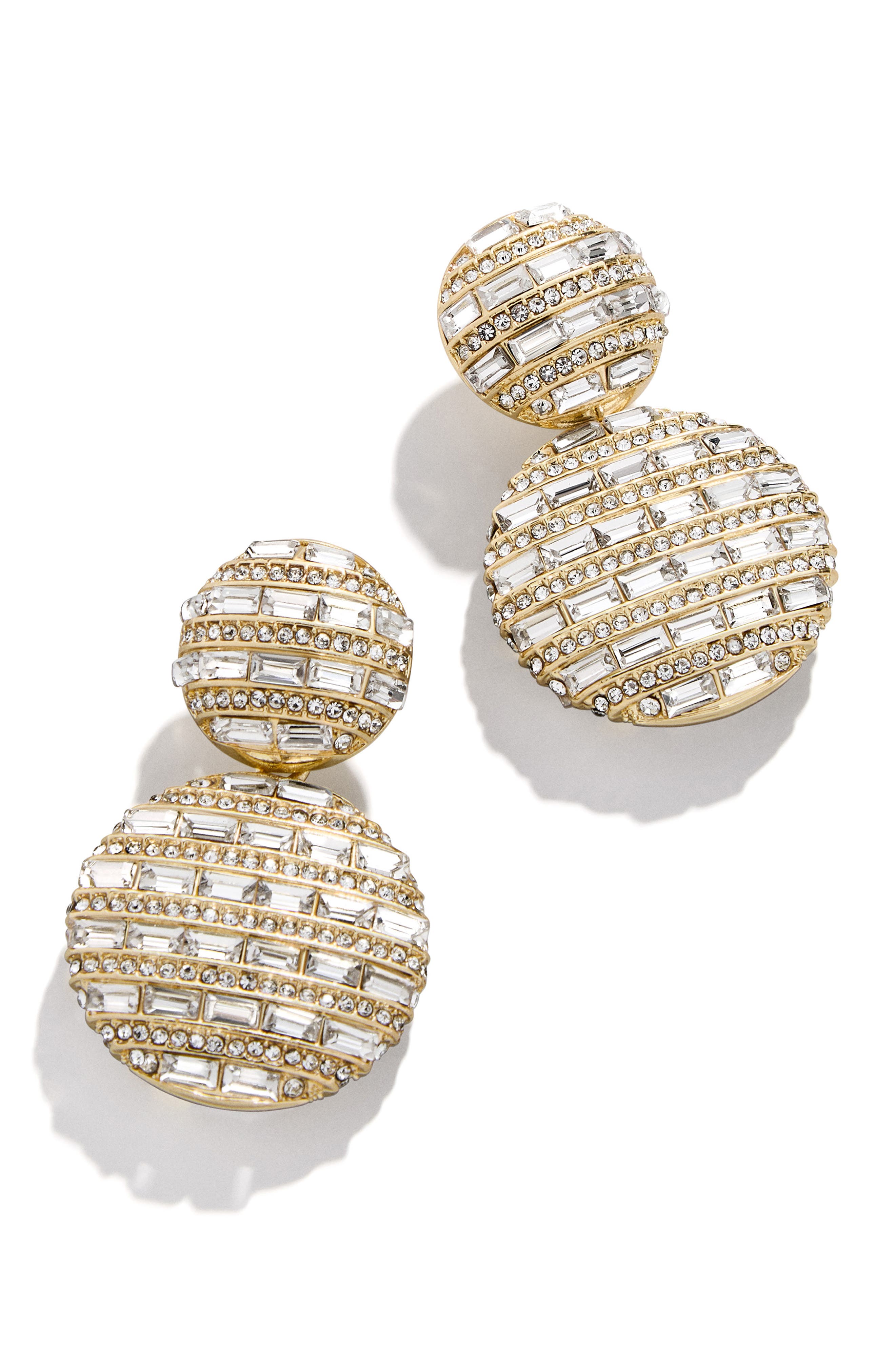 BaubleBar Sloane Pavé Drop Earrings in Clear 
