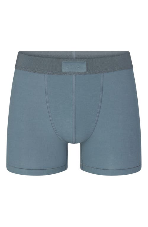 Shop Skims 3-inch Cotton & Modal Blend Boxer Briefs In Kyanite