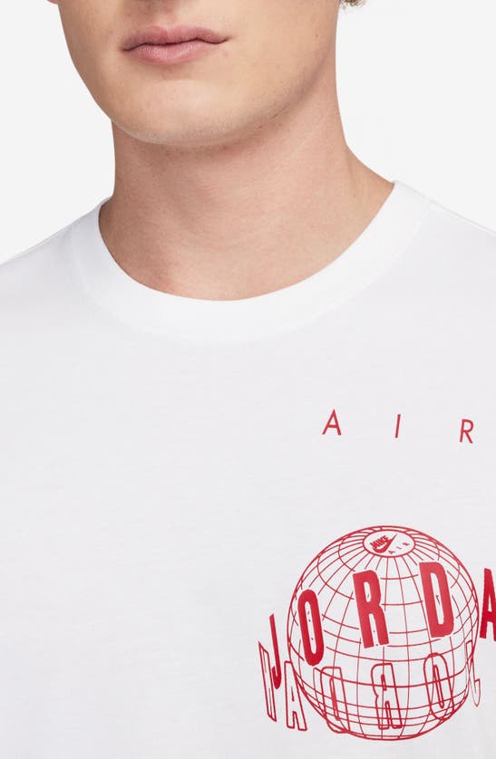 Shop Jordan Stacked Logo Graphic T-shirt In White/ Gym Red