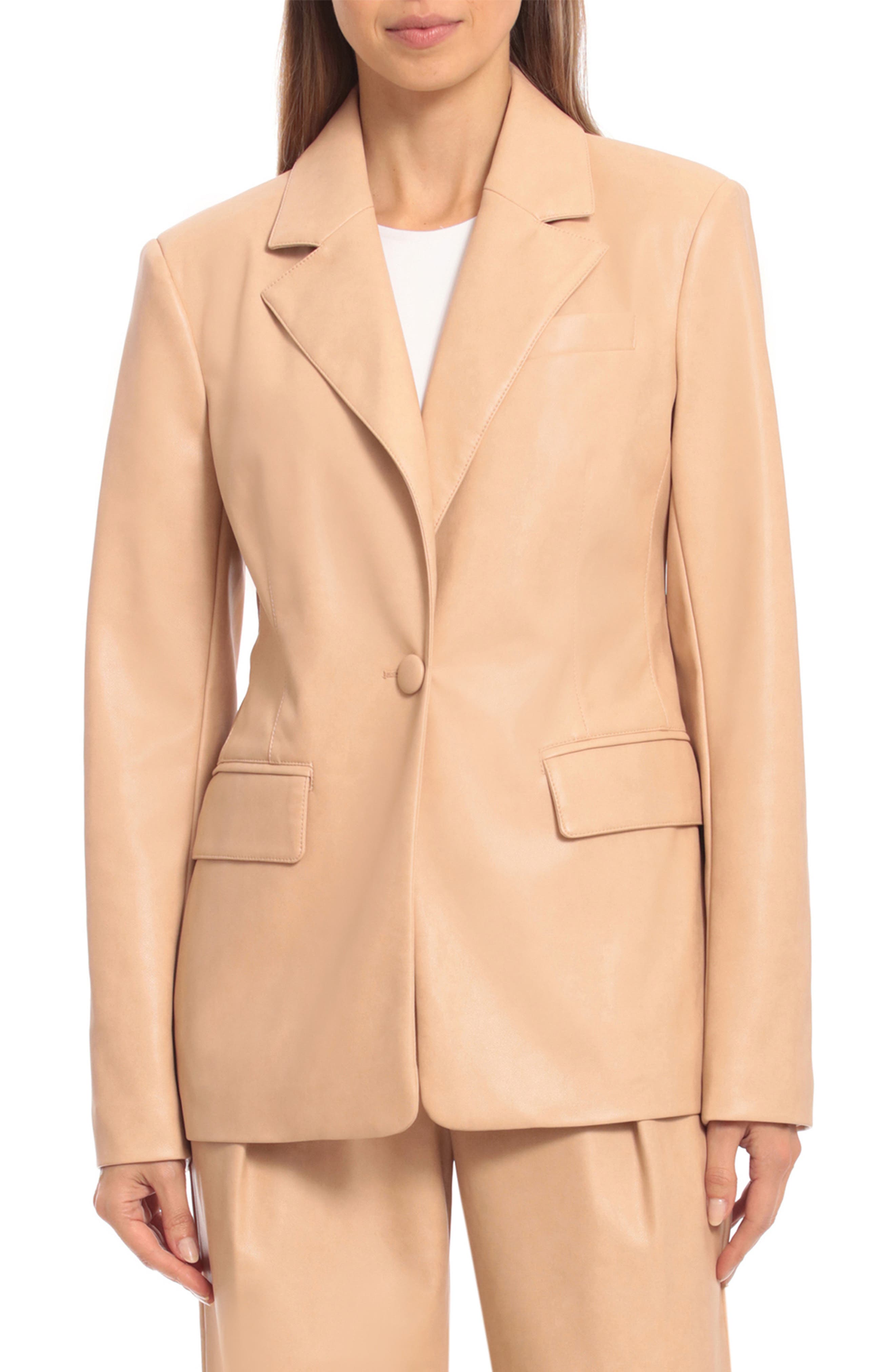 Avec Les Filles Structured Faux Leather Blazer Nordstromrack