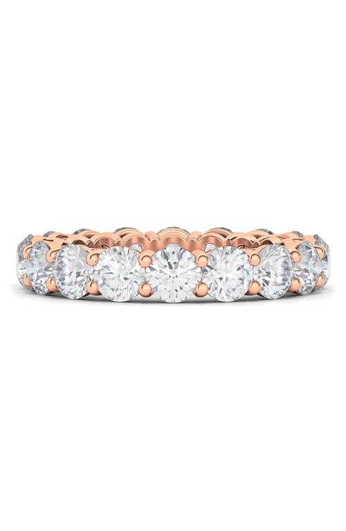 Shop Hautecarat Round Cut Lab Created Diamond 18k Gold Eternity Band Ring In Rose Gold