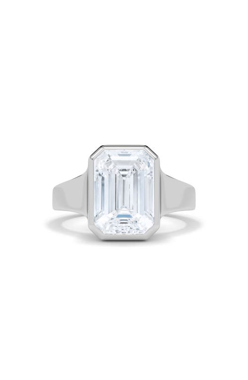 Hautecarat Emerald Cut Cigar Lab Created Diamond Ring In 2.50ctw 18k White Gold
