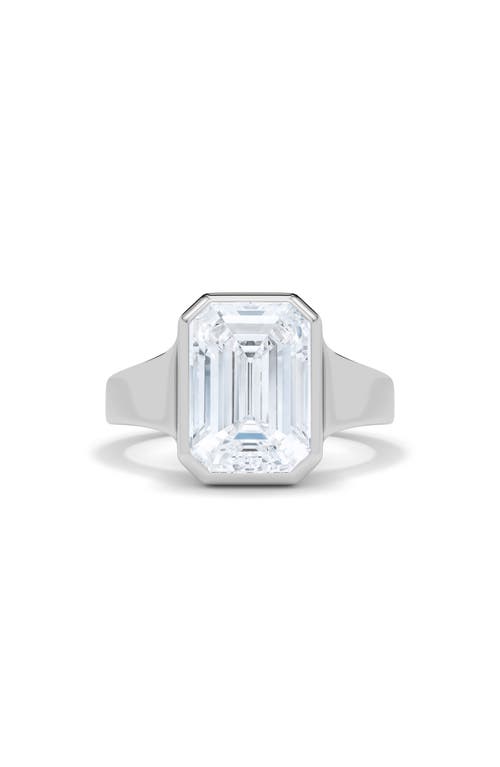 Shop Hautecarat Emerald Cut Cigar Lab Created Diamond Ring In 2.00ctw 18k White Gold