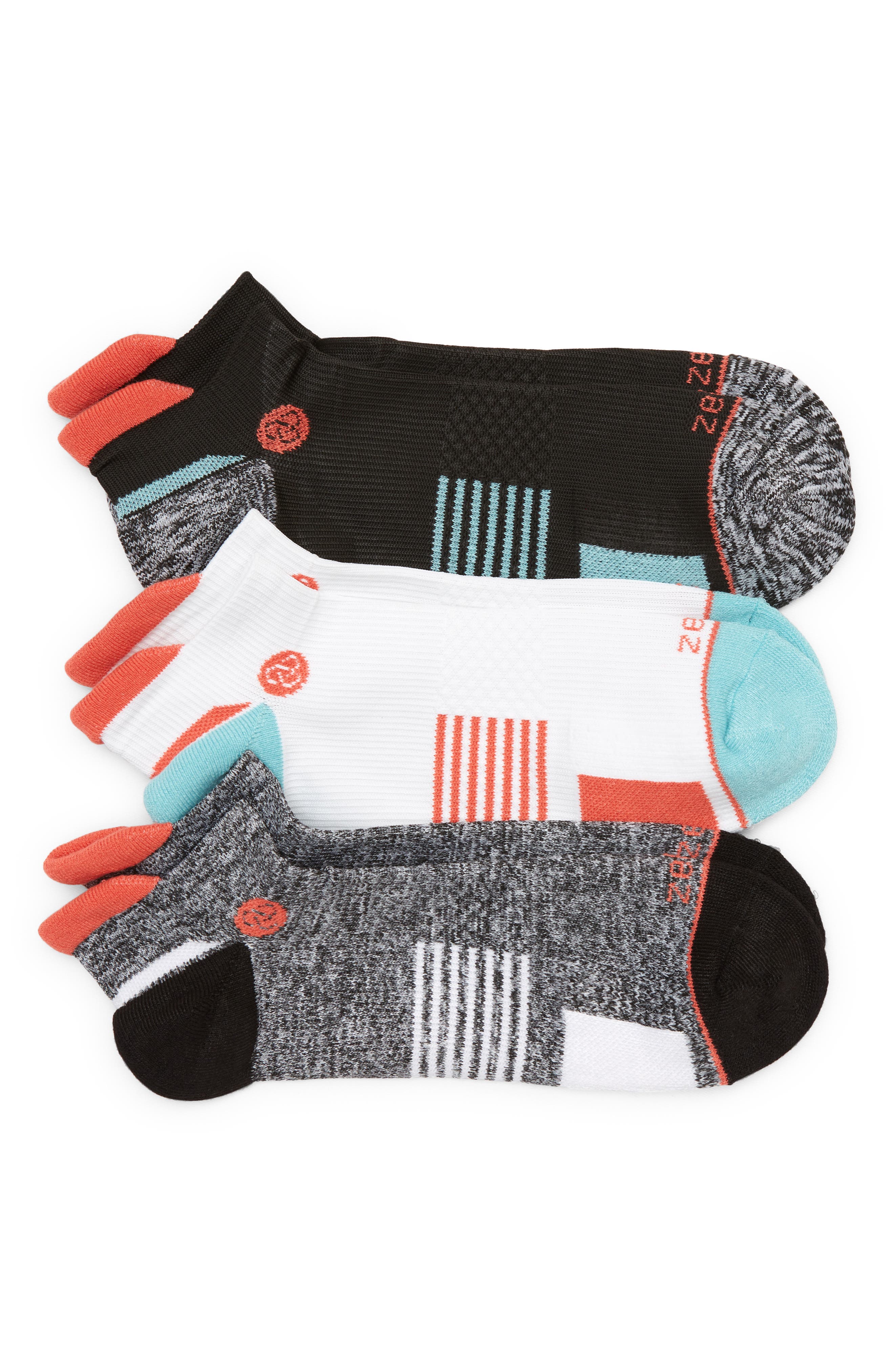 Zella Men's Motion 3-Pack Ankle Socks 