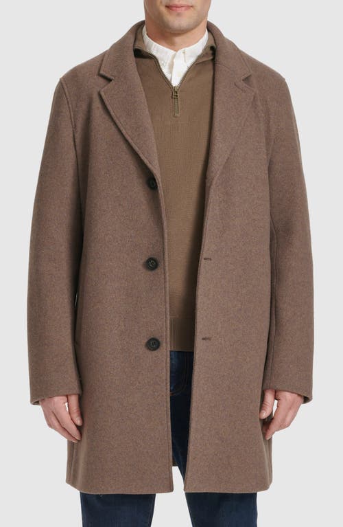 Cole Haan Regular Fit Stretch Wool Coat In Mushroom