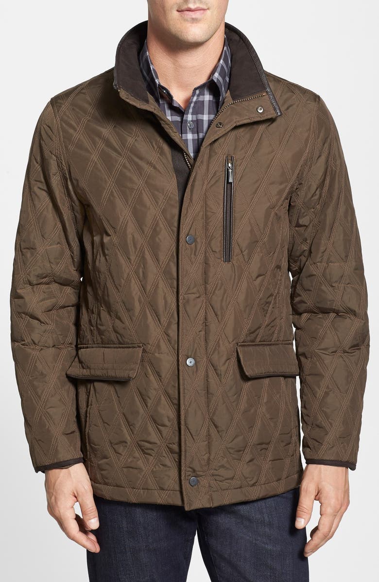 RAINFOREST Slim Fit Quilted Waxed Nylon Jacket | Nordstrom