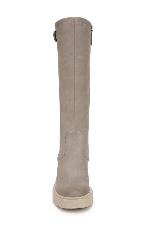 Soul Naturalizer Cache Knee High Lug Sole Platform Boots In Dove Grey Faux Leather