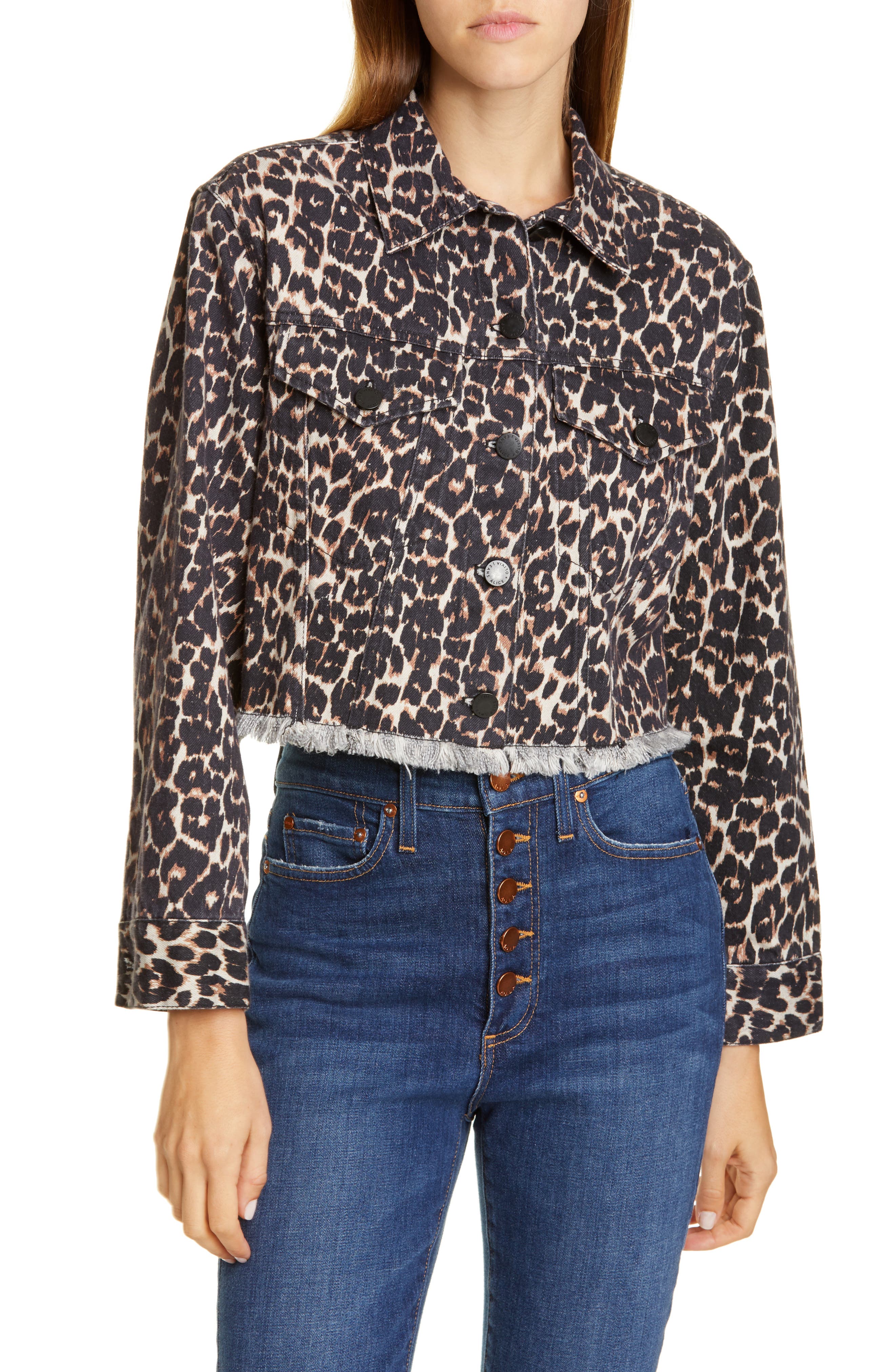 jeans with leopard print cuff