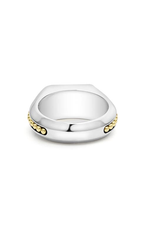 Shop Lagos Anthem Satin Signet Ring In Two-tone