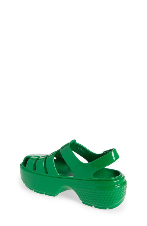 Shop Crocs Stompy High Shine Water Resistant Platform Fisherman Sandal In Green Ivy