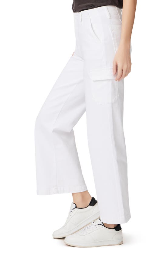 Shop Paige Carly High Waist Ankle Wide Leg Cargo Pants In Crisp White