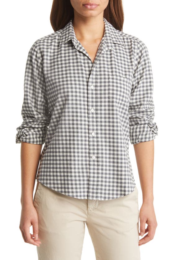 Frank & Eileen Barry Check Cotton Button-up Shirt In Grey Winter White Check